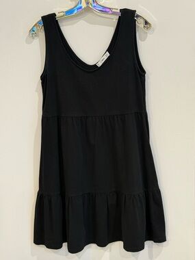 Mango Black Sleeveless Tiered Dress